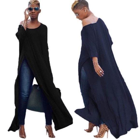 LAST ONE!! 🌹RED LONG DRAPED DUSTER TOP 🌹 - Picture 2 of 2